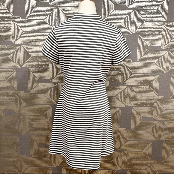 FREE PEOPLE BEACH Gray/White Striped Shift Dress - Picture 3 of 8
